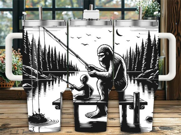 Bigfoot Alien Fishing Graphics & Crafts