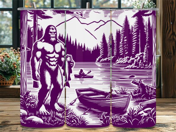 Bigfoot Nature Lake Scene Graphics for Crafts