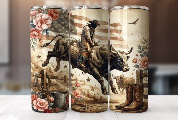 Bull Rider Americana Graphics & Tumbler Wraps Review