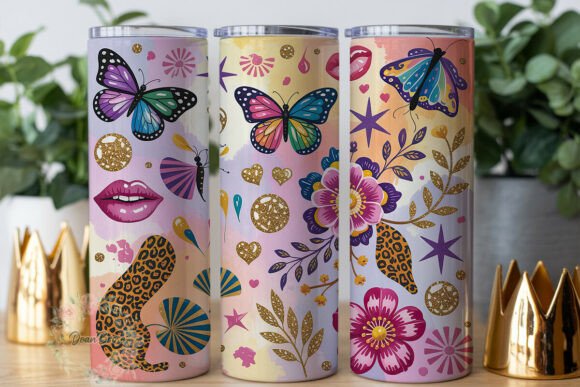 Butterfly Bloom Affirmation Skinny PNG: Graphics for Tumbler Wraps