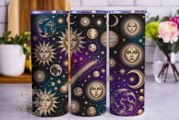 Celestial Gold Constellation 20oz Tumble Graphics