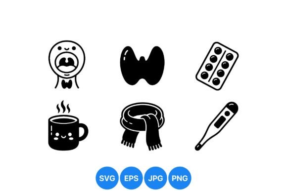 Cold Flu Icon Collection: Graphics for Editorial Use