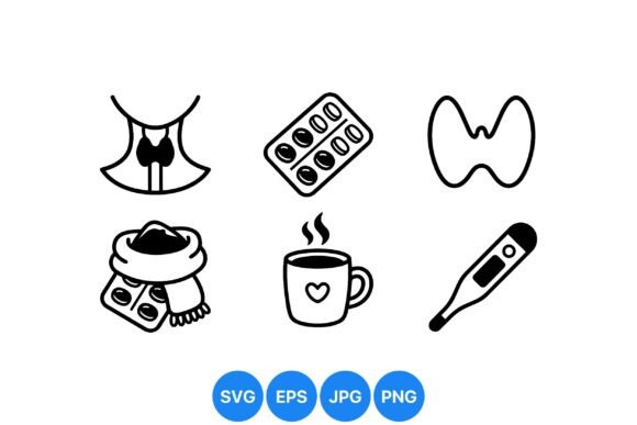 Cold Flu Medication Clipart Set