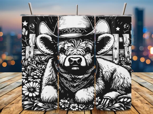 Cowboy Highland Cow Graphics for Crafts