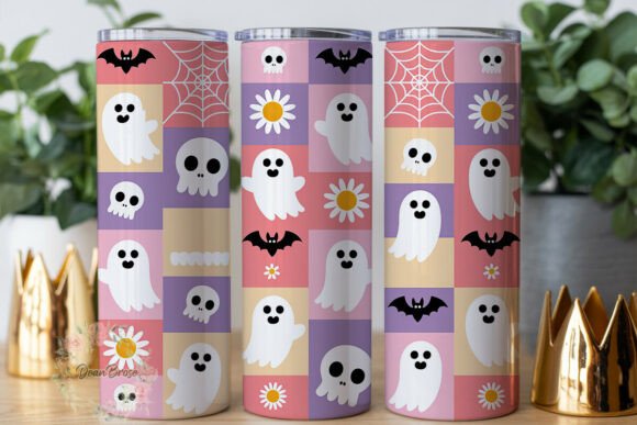 Cute Pastel Ghost Halloween 20oz Wrap Graphics