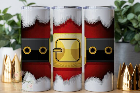 Festive Santa Suit Graphics for Tumbler Wraps