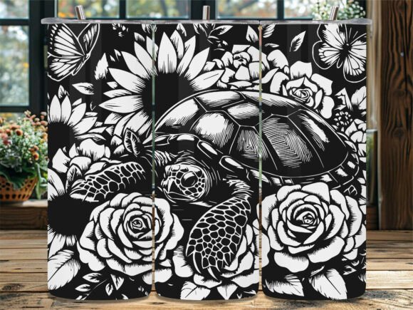 Floral Rose Turtle: Graphics for Crafts Projects