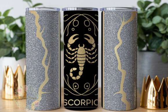 Golden Scorpion Glitter 20oz Tumbler Wraps Graphics Review