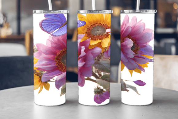 Golden Sunflower Wrap Graphics for Tumbler Wraps