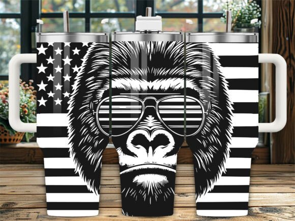Gorilla USA Flag Graphics for Crafts Projects