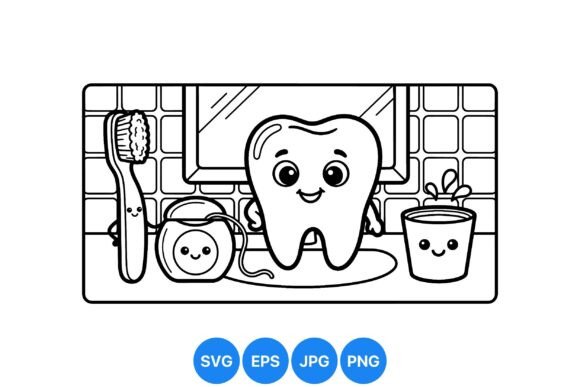 Happy Tooth Hygiene Clipart: Graphics for Editorial & Web Design