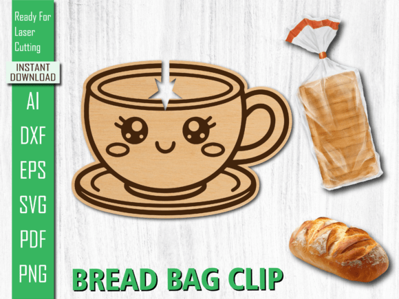 Laser Cut Kawaii Coffee Cup Bread Clip: Laser Cutting Other Art Amp
