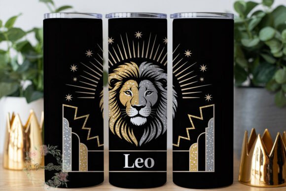 Leo Zodiac Glitter 20oz Tumbler Wraps Graphics