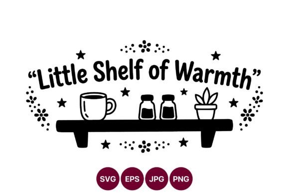 Little Shelf of Warmth Black and White Graphics