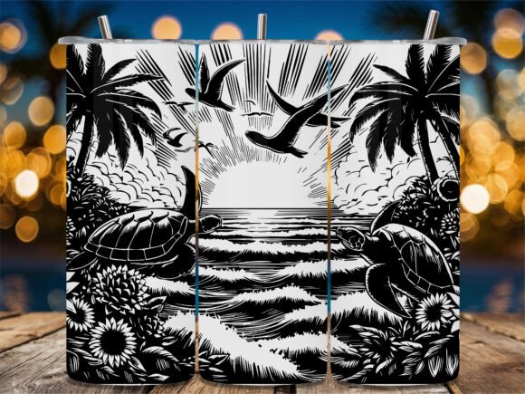 Ocean Sunset Turtle Waves: Graphics & Crafts Review