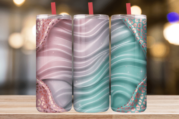 Pastel Marble Rose Gold Leopard 20oz Graphics