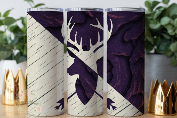 Purple Wood Grain Deer Head Skinny PNG