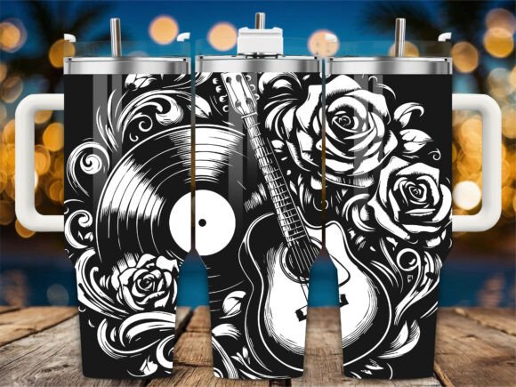 Retro Vinyl Rose Graphics for Crafts