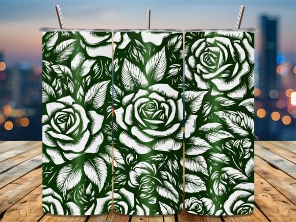 Seamless Rose Flower Graphics for Crafts Projects