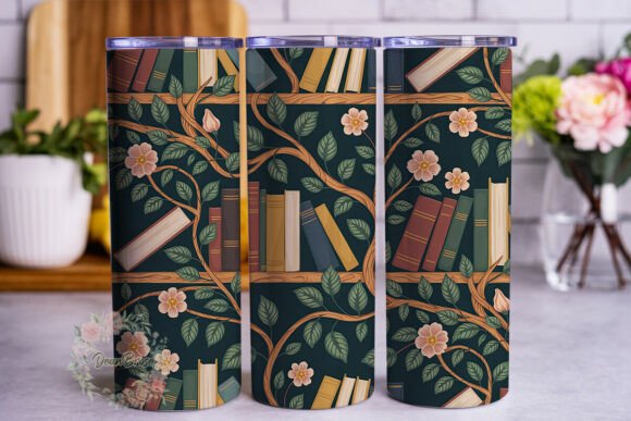 Vintage Library Botanical 20oz Wrap Graphics