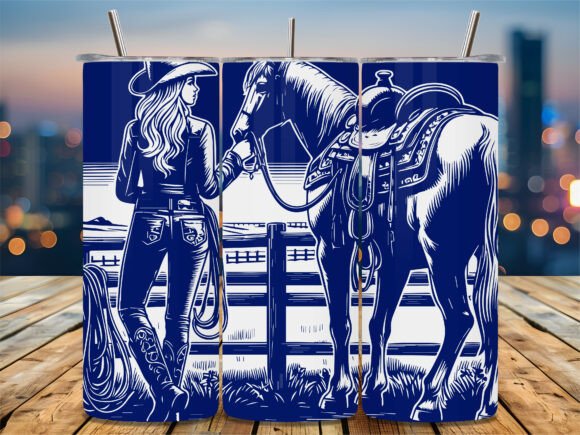 Western Horse Girl Scene Graphics