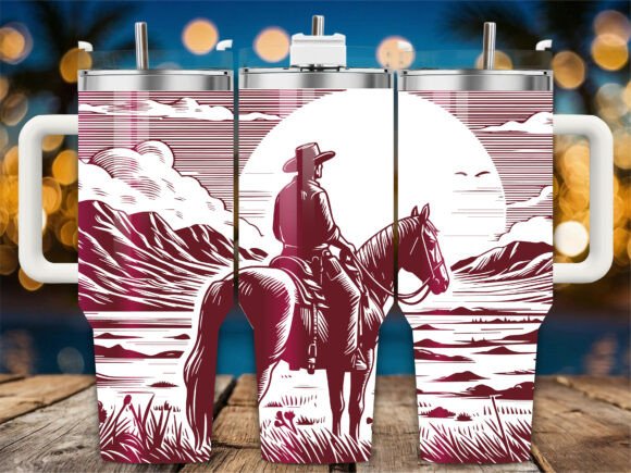 Western Sunset Horse Graphics for Crafts